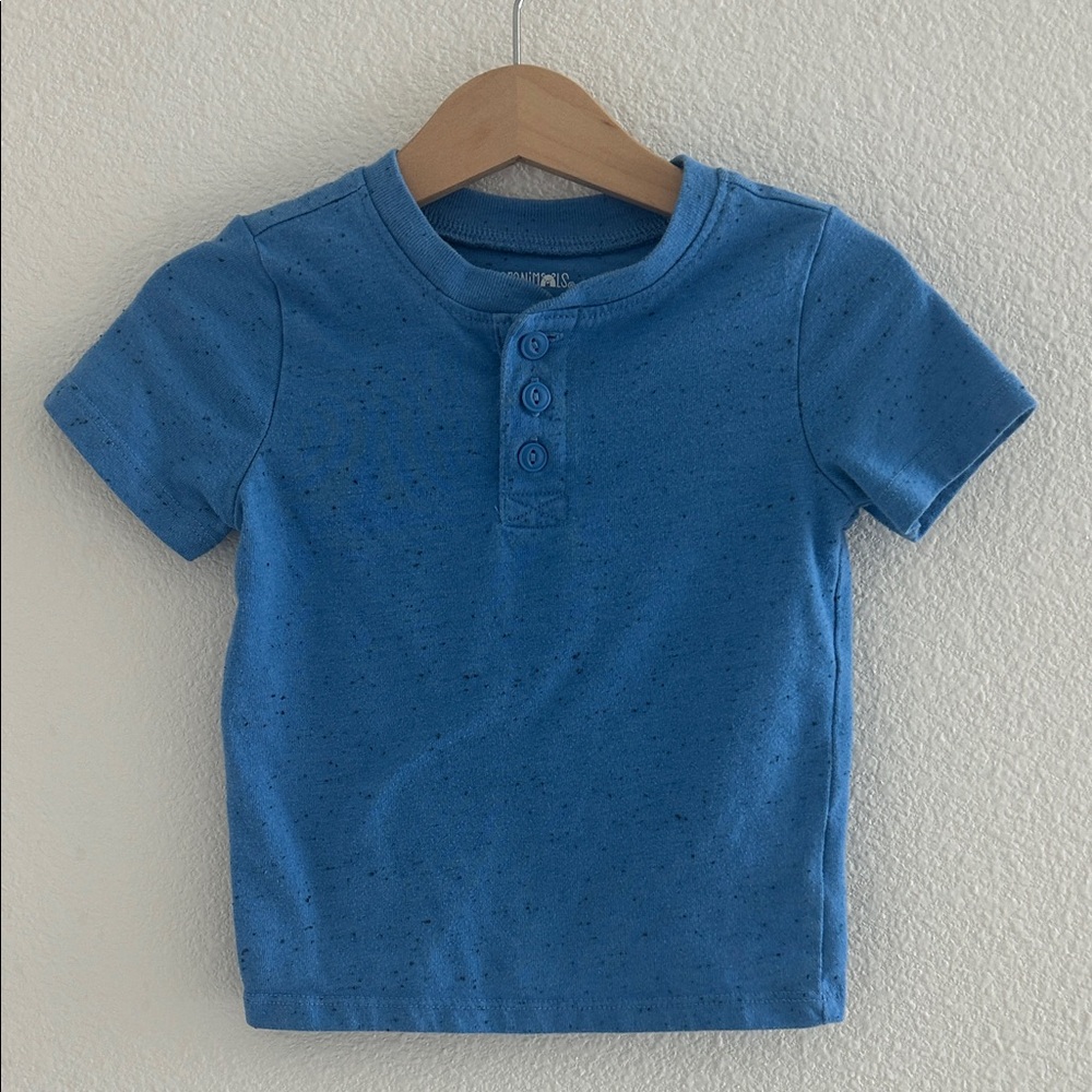 *SOLD* Garanimals Blue Speckled Short Sleeve Henley Tee